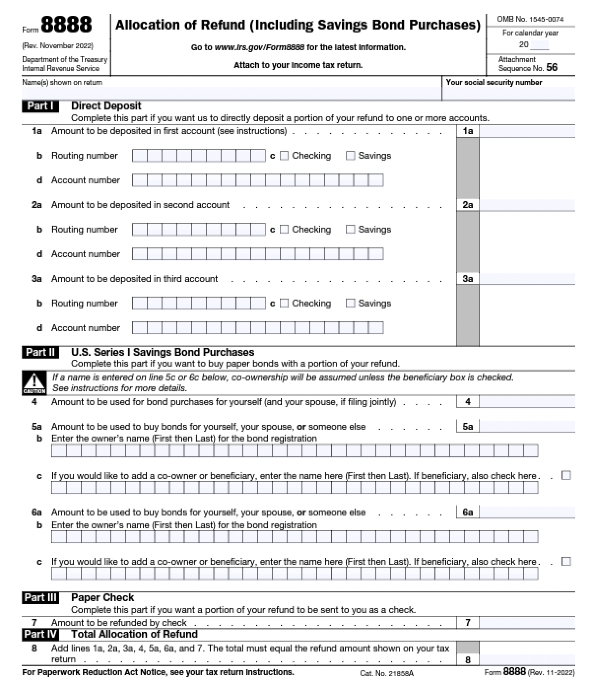 Form 8888