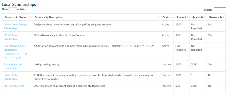 Local Scholarships