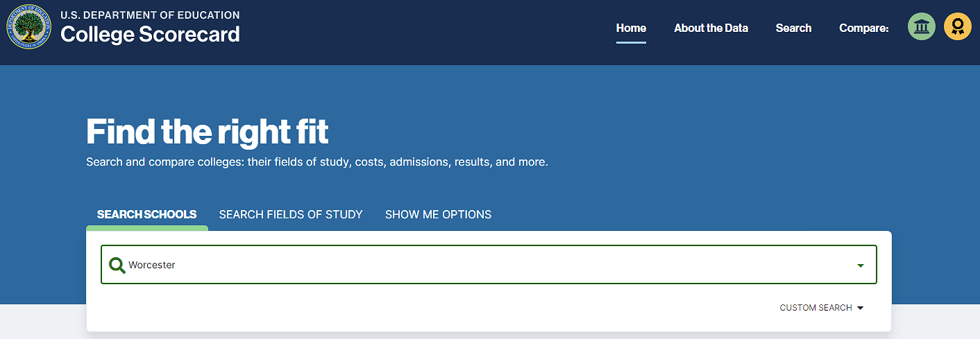 college scorecard search